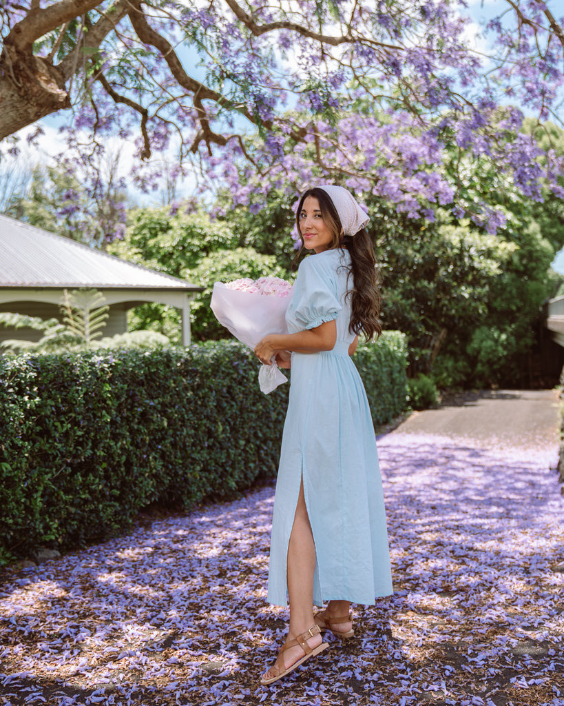 Linen Violet Maxi Dress