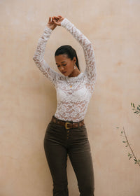 White Lace Layering Top