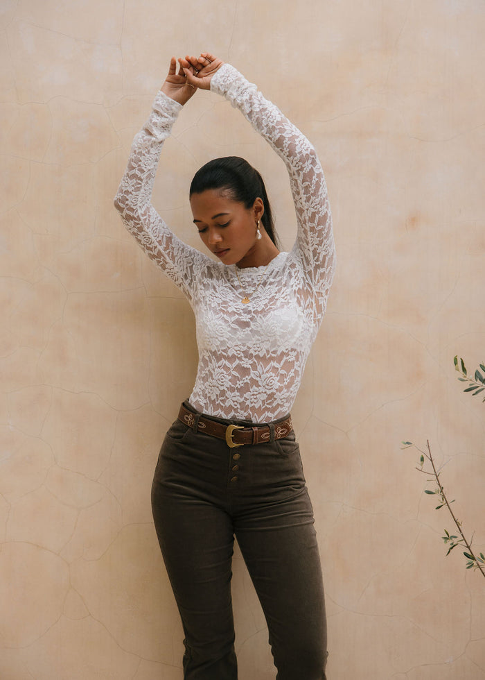 White Lace Layering Top