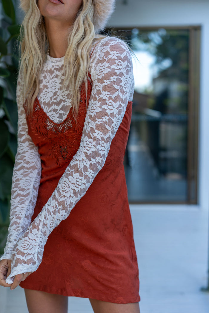 White Lace Layering Top