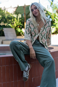 Marlo Button Down Shirt - Olive
