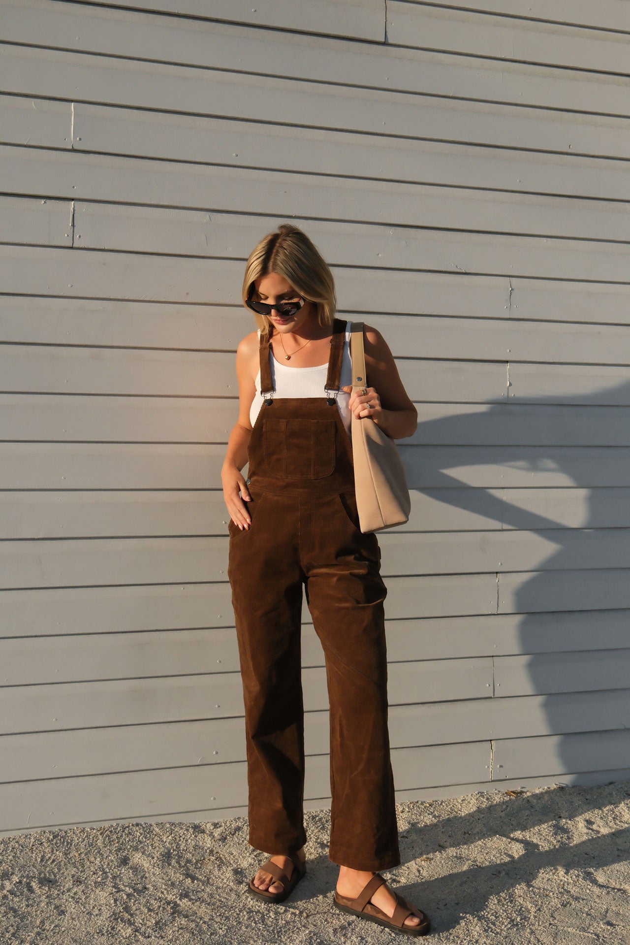 Jesmar dark chocolate good brown corduroy overalls