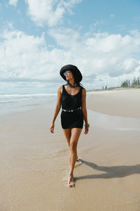 Black Mesh Mini Dress