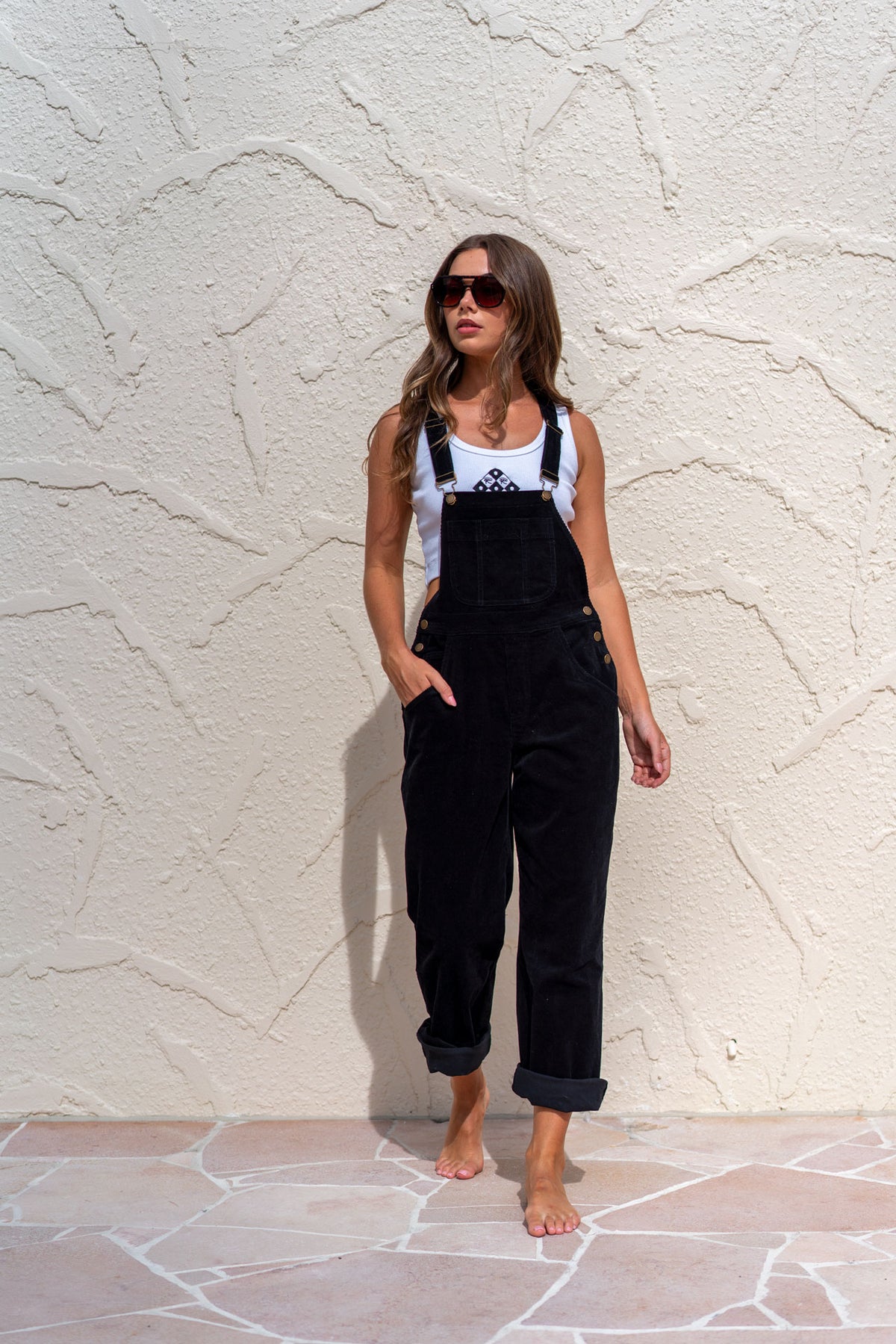 Cord Overalls - Black