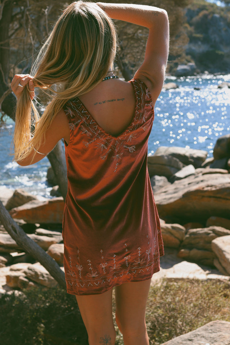 Hendrix Shift Dress - Rust